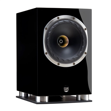 Fyne Audio F500SP Kompakt højttaler i Piano sort Profil forside/front uden højttalergitter